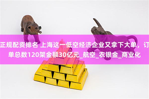 正规配资排名 上海这一低空经济企业又拿下大单，订单总数120架金额30亿元_航空_农银金_商业化
